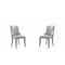 Manhattan Comfort Shubert Faux Leather and Velvet Dining Chair in Light Grey - Set of 2 DC055-LG - alternate 1